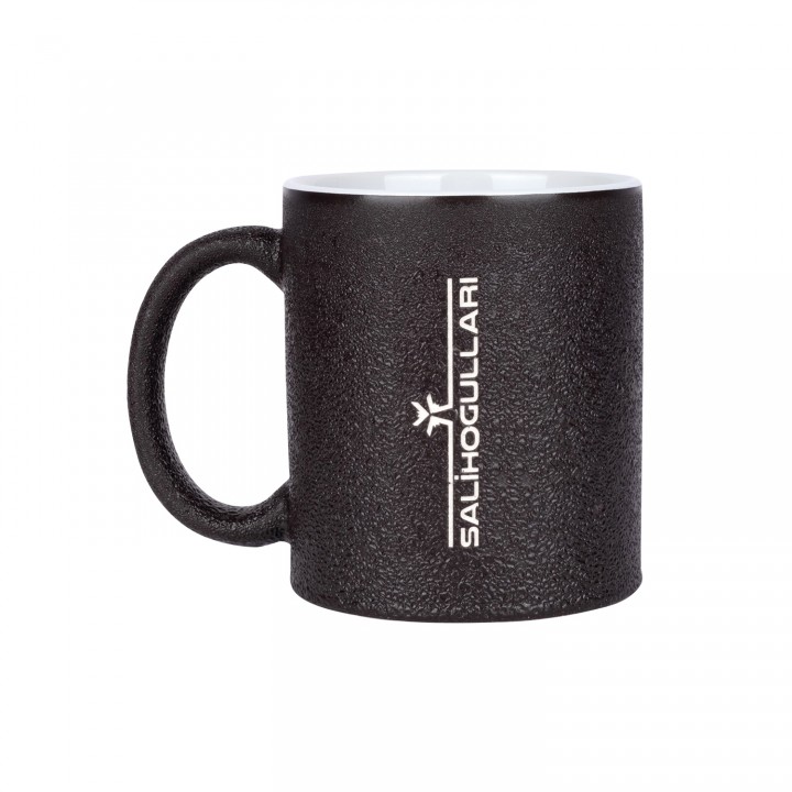 Siyah Lazer Baskılı Stoneware Kupa Bardak
